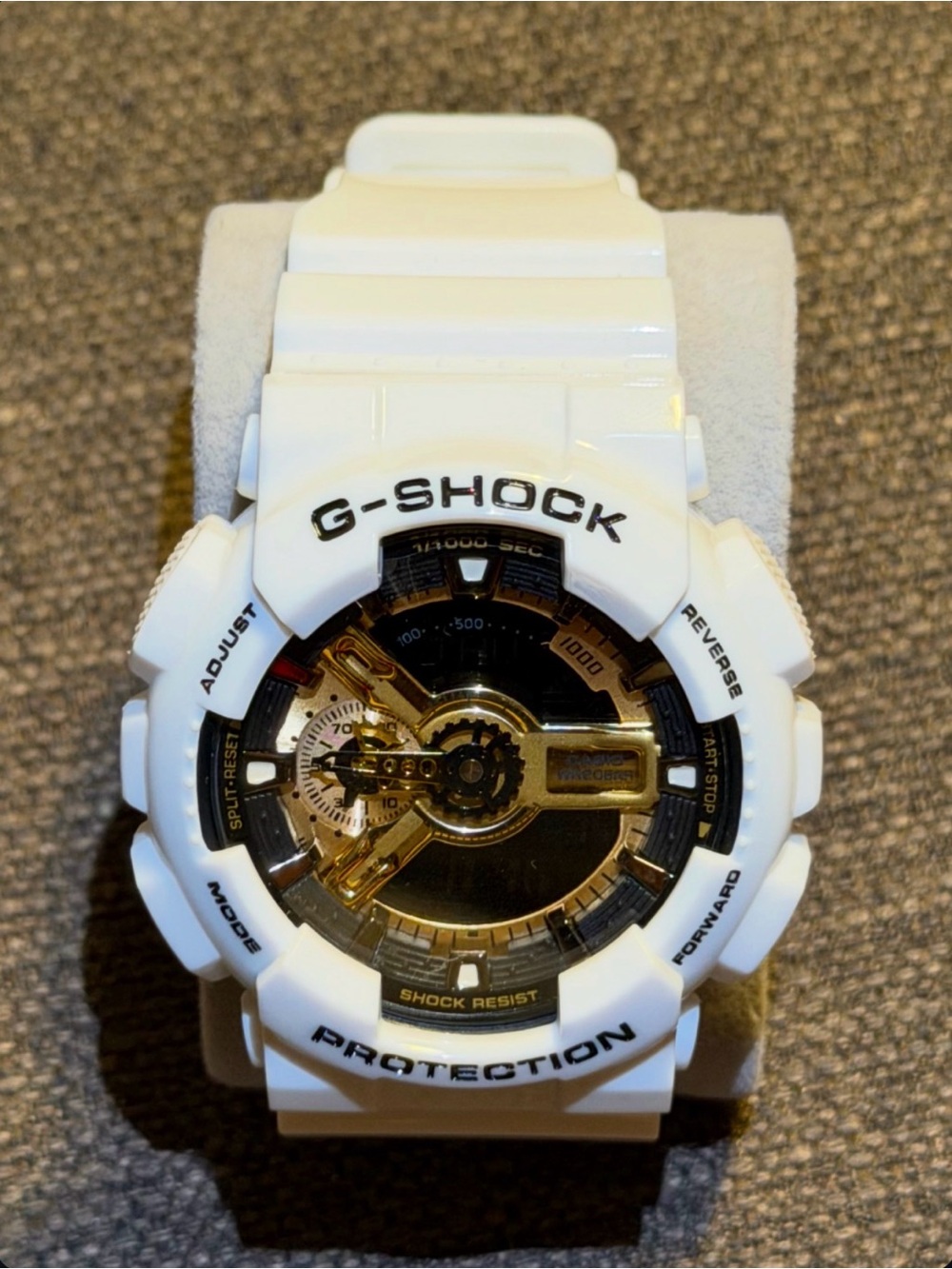 G-Shock White and Gold Analog-Digital Sport Watch